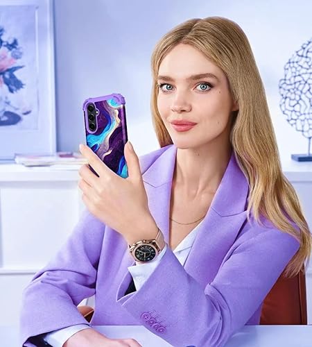 Miniatura 7 de Hocase Funda para Galaxy A35 5G, resistente a prueba de golpes, protección de goma de silicona suave, funda protectora híbrida de plástico duro para