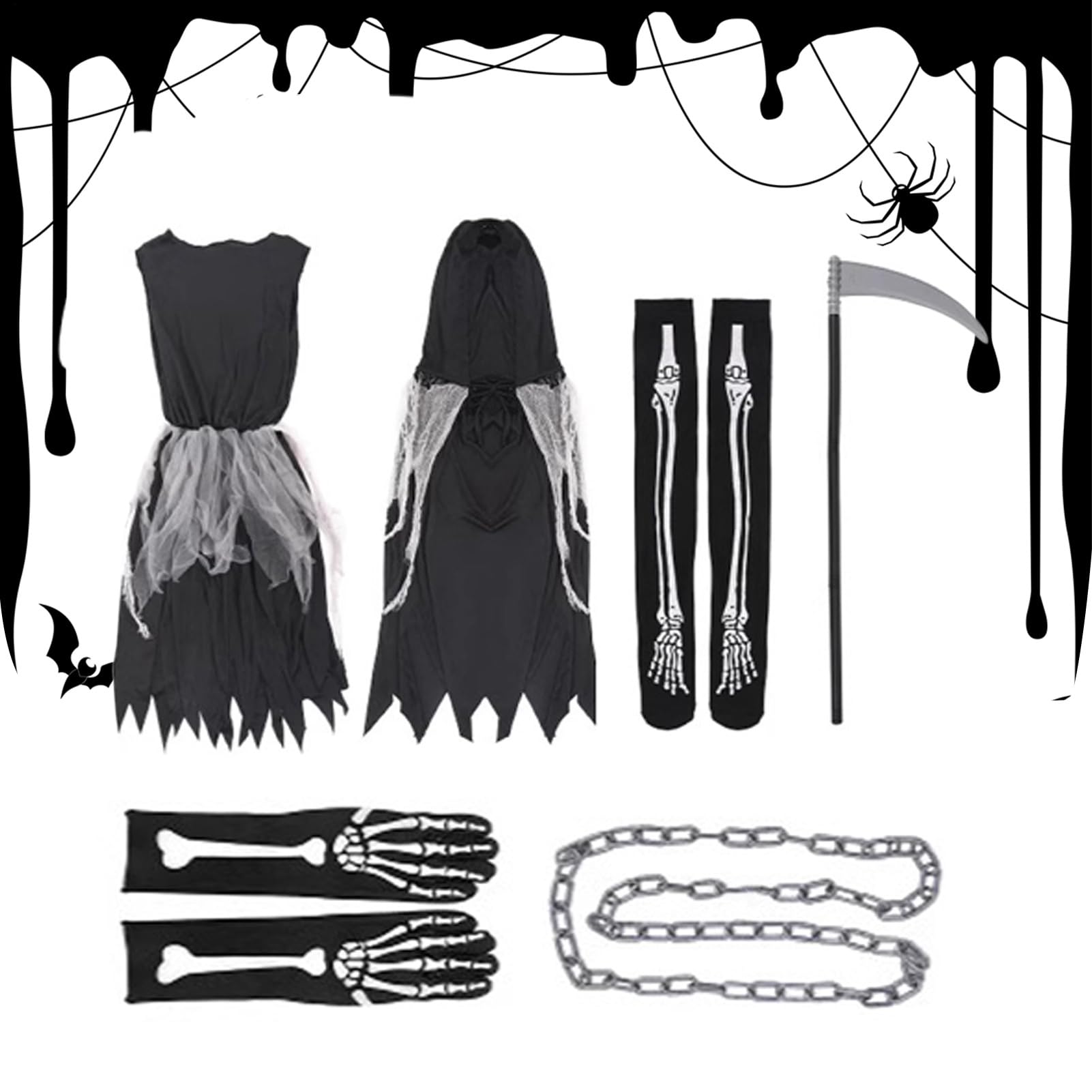 Costumi di Halloween per Bambine e Ragazze Mantello con Cappuccio da | Costume da per Vacanze di Halloween, Feste, Festival, Carnevale, Mascherate, Spettacoli