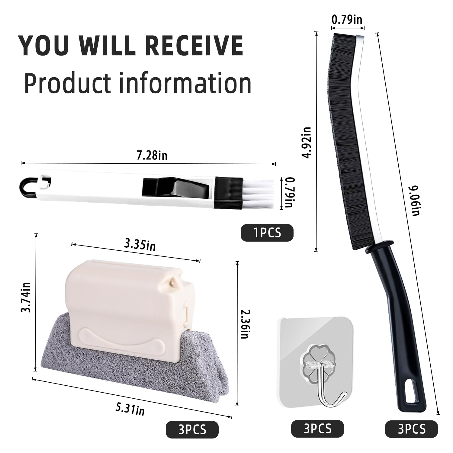 JIURUN 10pcs Gap Cleaning Brush, Multifunctional Gap Cleaning