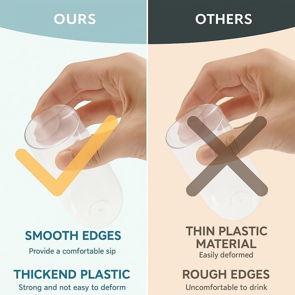 48 Pack Ribbed Ripple Stemless Toasting Glasses, Origami Durable 9 Oz BPA-Free Disposable Plastic Champagne Flutes for Weddings, Bars, Events, and Celebrations (Clear) - Image 9