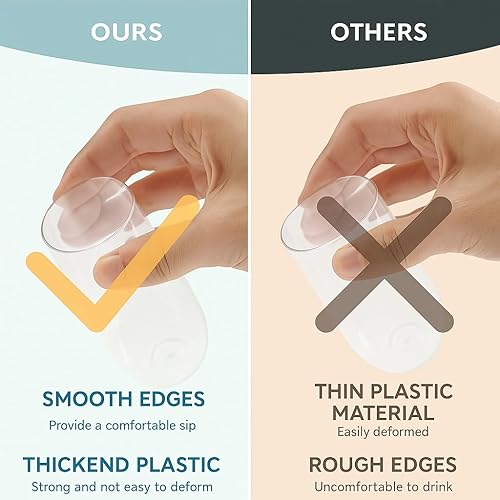 Miniatura 7 de Juego de 48 copas de vino de plástico transparente sin tallo, irrompibles, 48 unidades