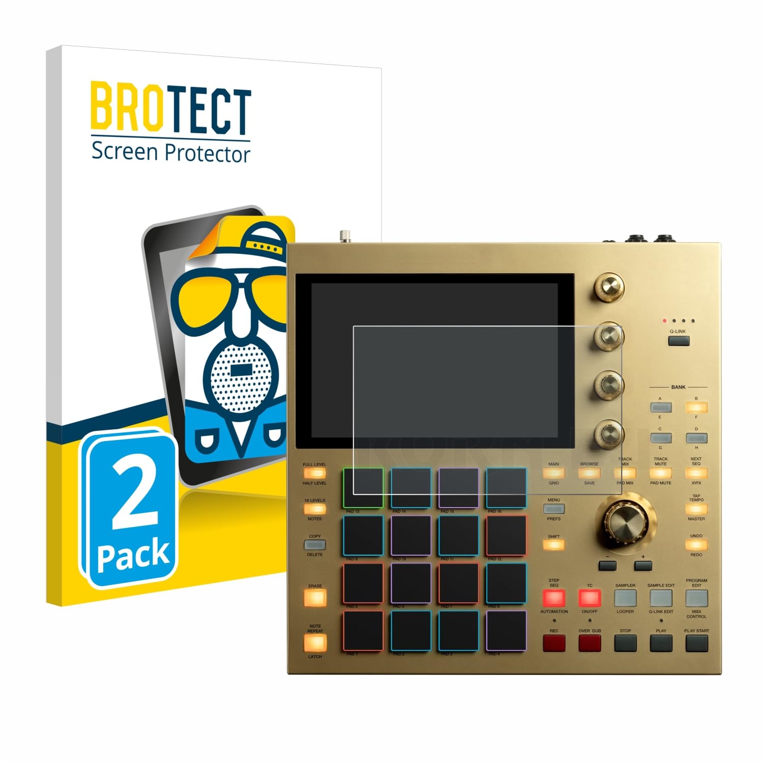 Brotect AirGlass Pellicola In Vetro Per Akai MPC One+ - Durezza 9H, Anti-impronta, Made In Germany - 2