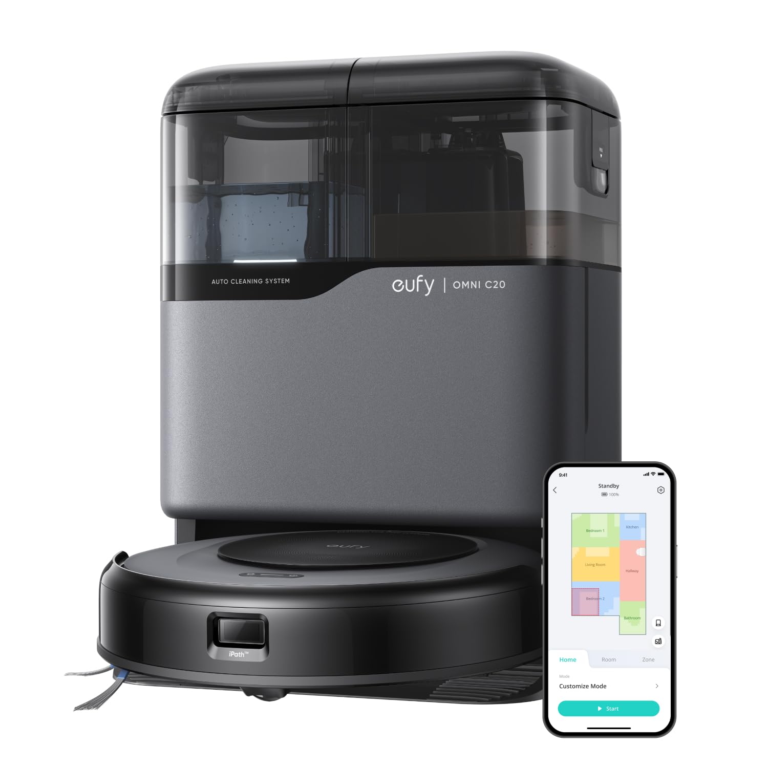 eufy robot sprzątający Omni C20, 7000 Pa, ultrasmukły korpus 8,5 cm