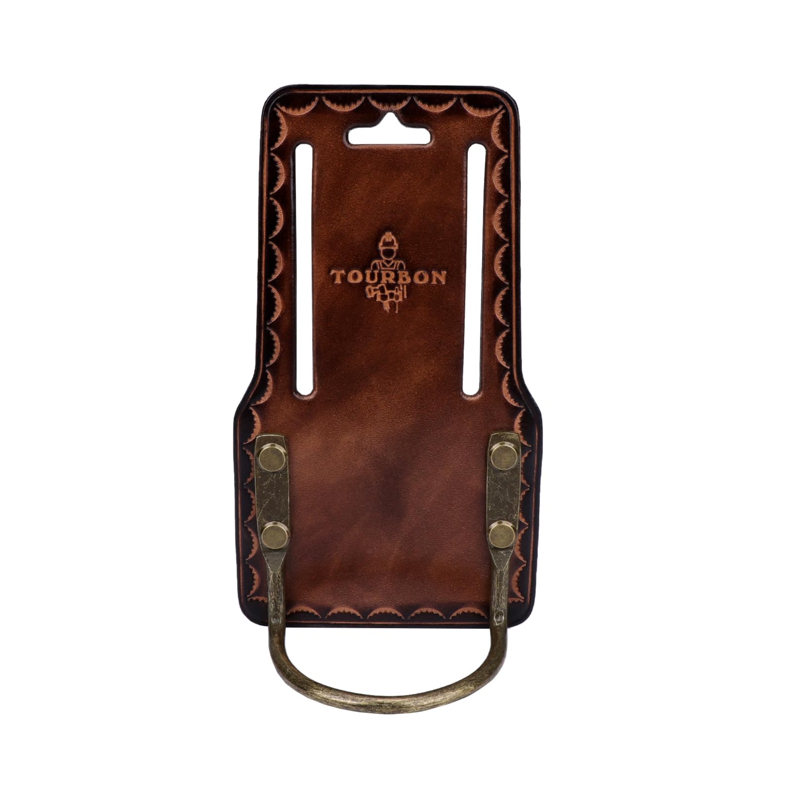 TOURBON Leather Hammer Holder Axe Garden Hand Tools Holster for Carpenters Builders Fits 3" Belt, Brown, 9.5*5*17.3cm