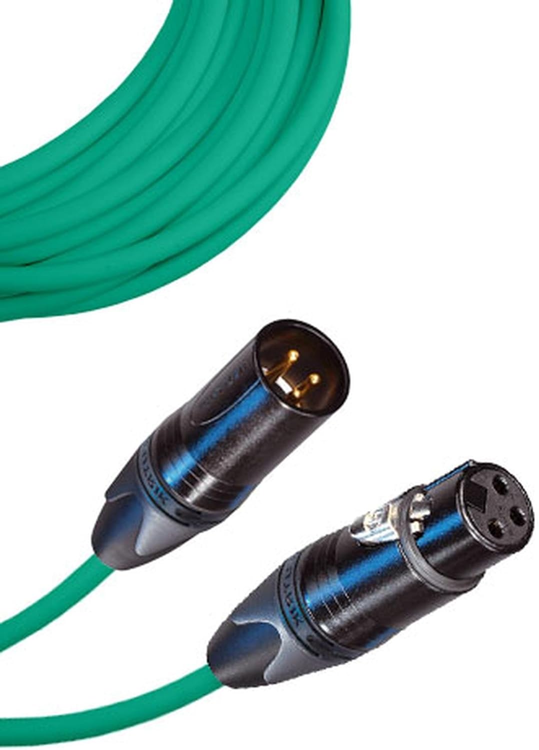 Male to Female XLR Cable with Neutrik NC3 Connectors and Premium 20ga wire - 25: FT long: Green
