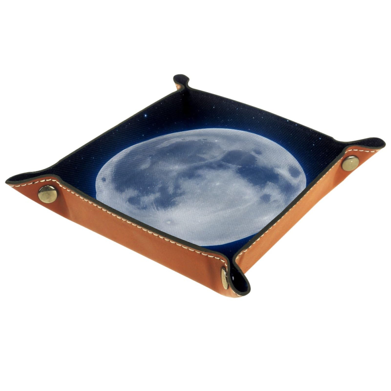 VAPOKF Moon Portable Folding Dice Rolling Tray, Microfiber Leather Dice Holder for Dice Games Like RPG, DND and Other Table Games