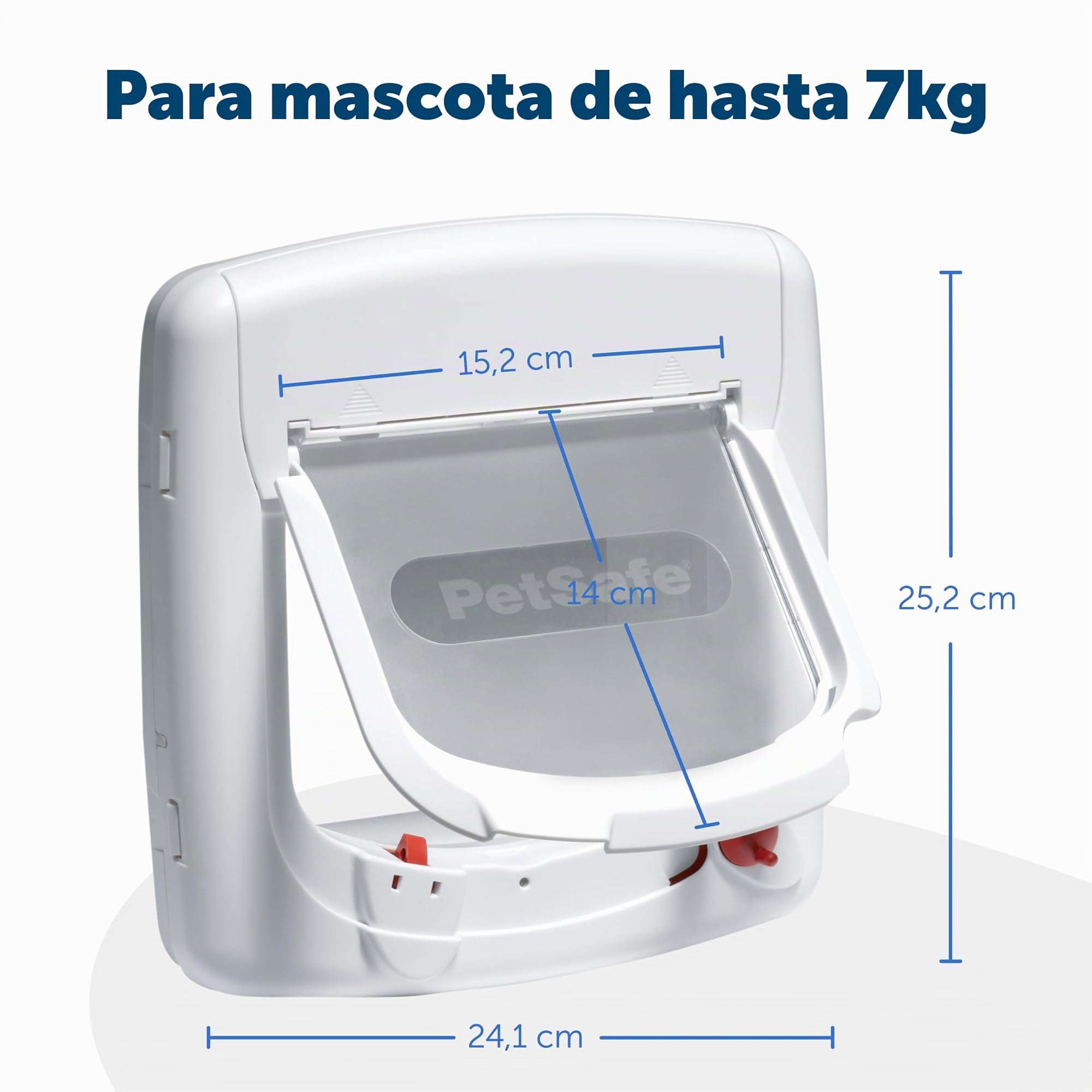 PetSafe Staywell Deluxe - Puerta para Gatos, Gatera con Sistema de Bloqueo de 4 Posiciones - Collar con Llave Magnética - Fácil de Instalar - Acabado en Madera