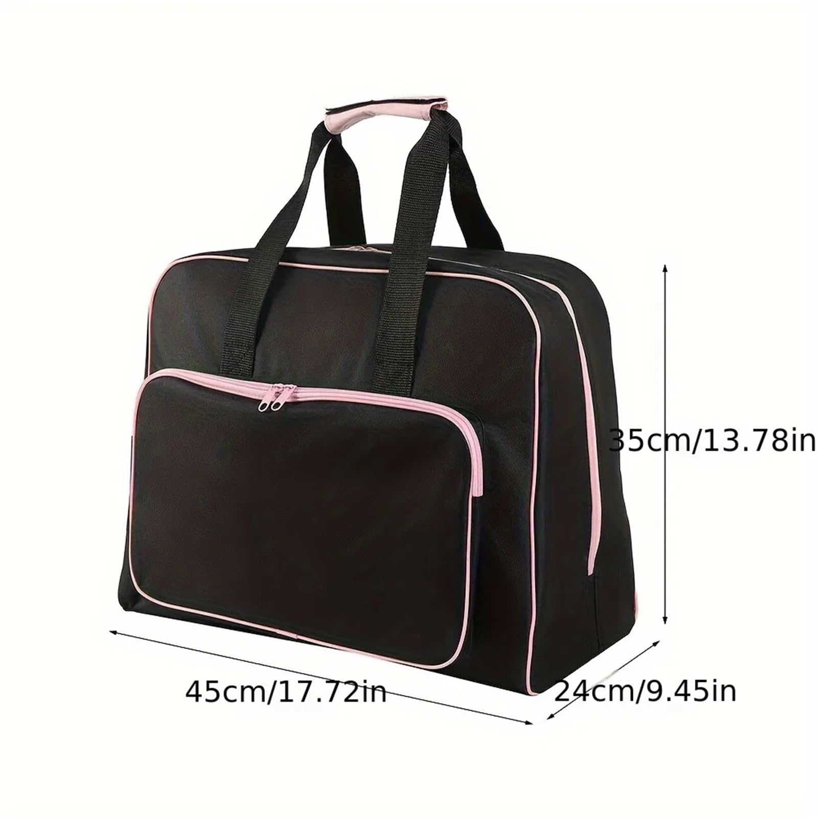 Bolsa for máquina de Coser, Funda Transporte for el hogar, Bolsa Viaje portátil, Multifuncional, Resistente al Polvo(Pink-Black)