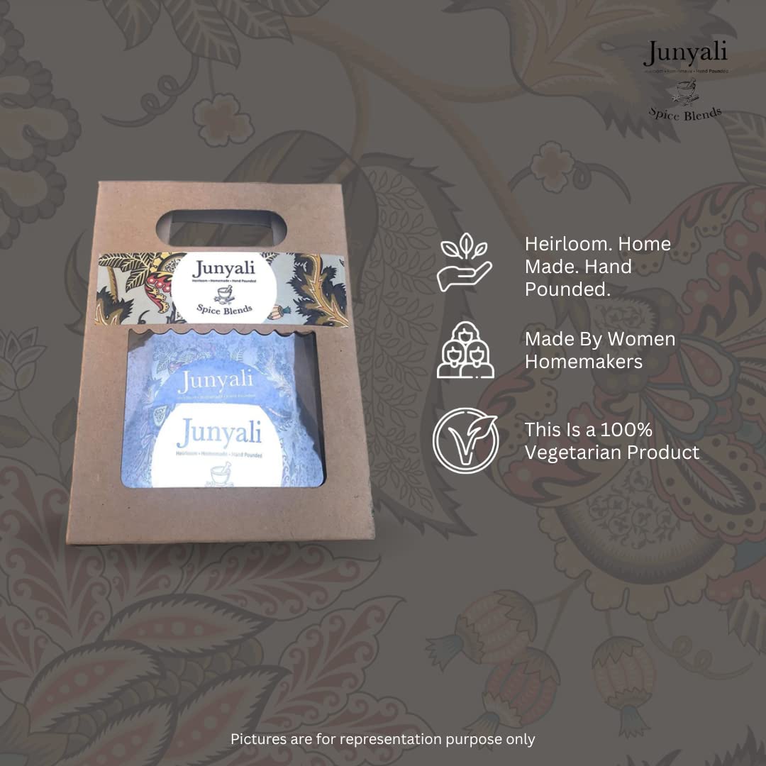 Cafe Junyali Punjabi Channa & Kaali Daal Masala, Sawantwadi Garam Masala, Rayalaseema Podi Spice Blends Combo Pack - 50g (Pack of 3) Heirloom, Homemade & Hand-Pounded, Pure Natural & Organic 4