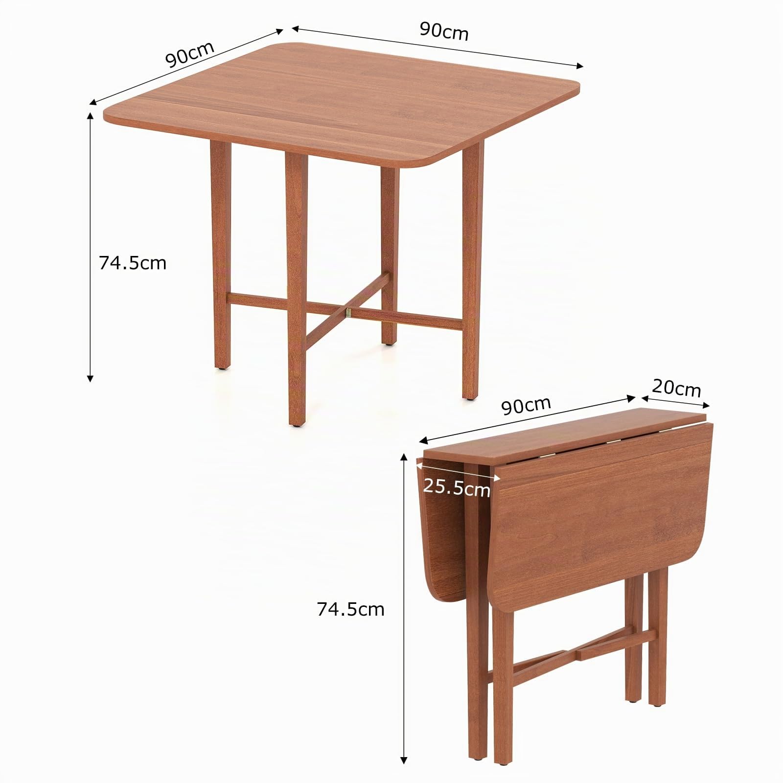 LIFEZEAL Mesa de Comedor Plegable de Madera con Diseño Compacto