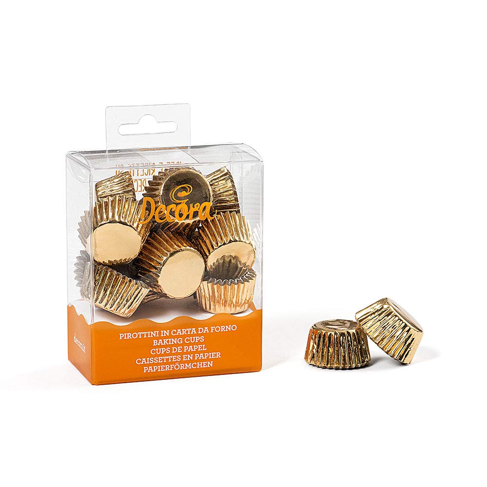 DECORA 0339792 180 Gold Bon Bon Baking Cups 27 X 17 MM