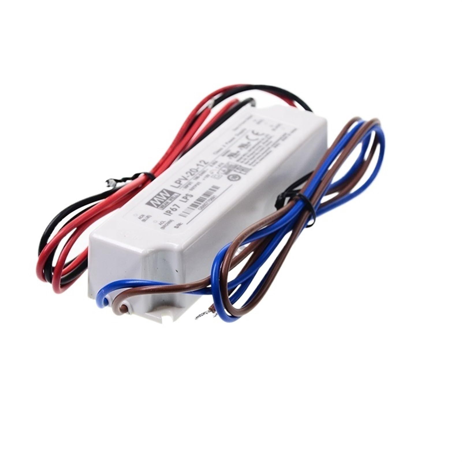 FCARUMIQP LPV-20-15 LED Driver 110/220VAC to 15V DC 1.33A 20W Waterproof IP67 Constant Voltage Switching Power Supply