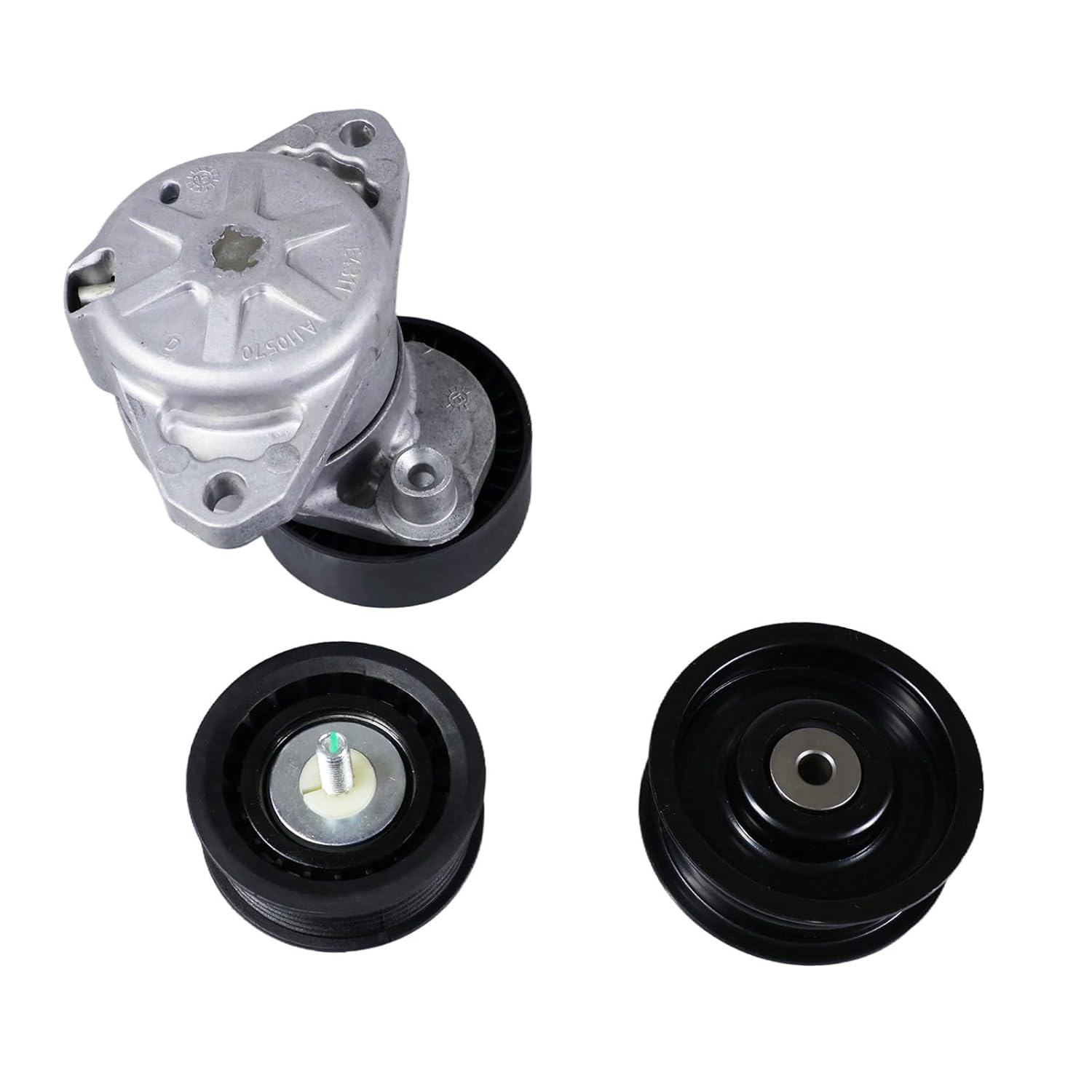 Belt Tensioner with Idler Pulleys & Belt Replacement for 2006-2011 Mercedes Benz C230 C280 C300 C350 CLK350 E350 GL450 ML350 ML550 S550 SLK350 Replace # 2722000270 6pk2404