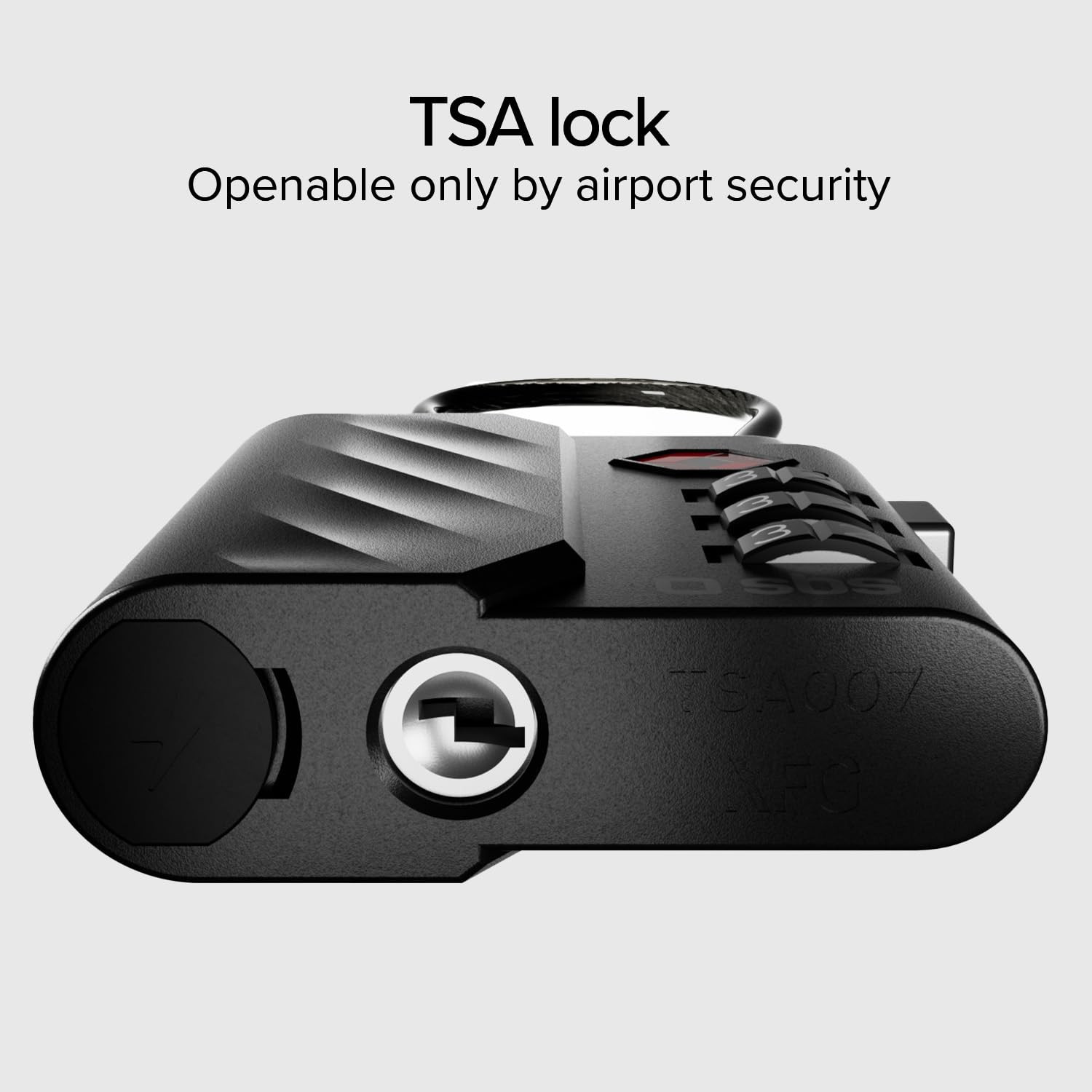 SBS Track My Lock - Lucchetto TSA con Localizzatore Finder Integrato, Compatibile Apple Dov'è (iOS), Blocco a Combinazione 3 Cifre, Allarme 60 dB, Ricarica USB-C, Ideale per Valigie e Borse, Nero