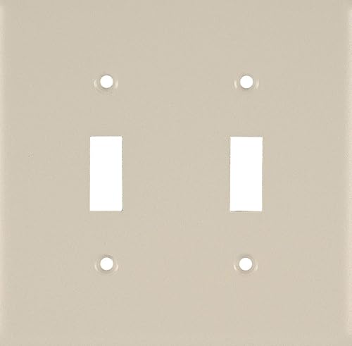 Vista 12 de Power Gear - Placa para interruptor doble en pared, gran tamaño, color almendra claro