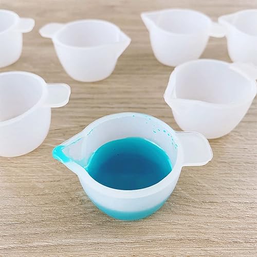 Miniatura 5 de Dispensador de tazas de molde de silicona, tazas pequeñas de silicona, mini tazas medidoras de resina para fundición de epoxi, herramientas de