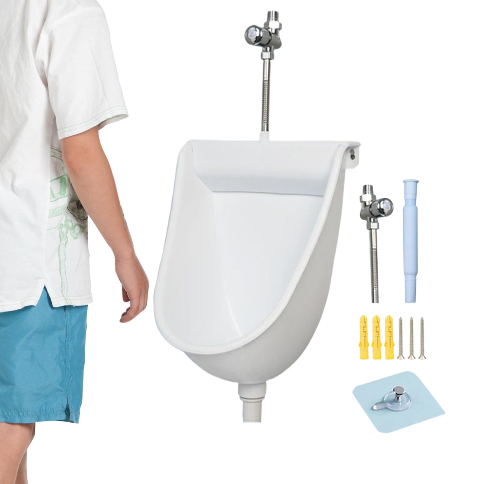 WC galleggiante, separatore da parete con scarico 'acqua, orinatoio per uomo, per uso esterno, casa, giardino, camper, appartamento, per papà, fidanzato, nonno