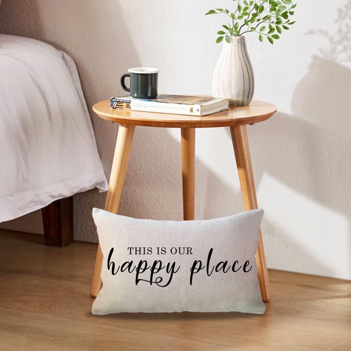 ULOVE LOVE YOURSELF 2Pack Welcome to Our Happy Place Decorative Pillowcases Home Quotes Lumber Cushion Covers 12 x 20 Inch Rustic Family Words Farmhouse Decor for Sofa/Couch/Porch - Image 3