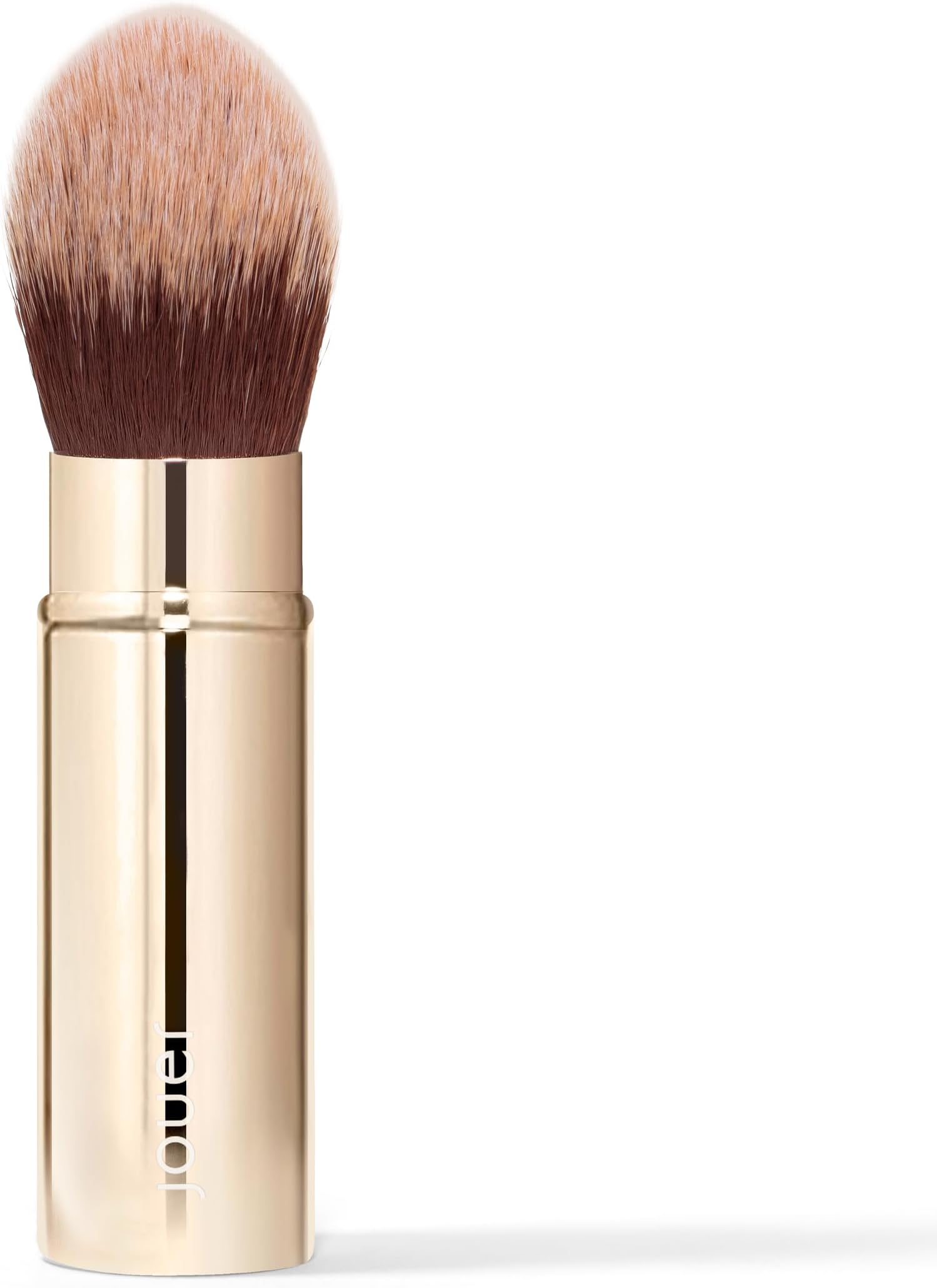 Jouer Essential Travel Complexion Brush - Cosmetic Makeup Brush - Travel Friendly - Soft Synthetic Bristles - Cruelty, Gluten & Paraben Free - Vegan Friendly, Gold, 0.10625 pounds