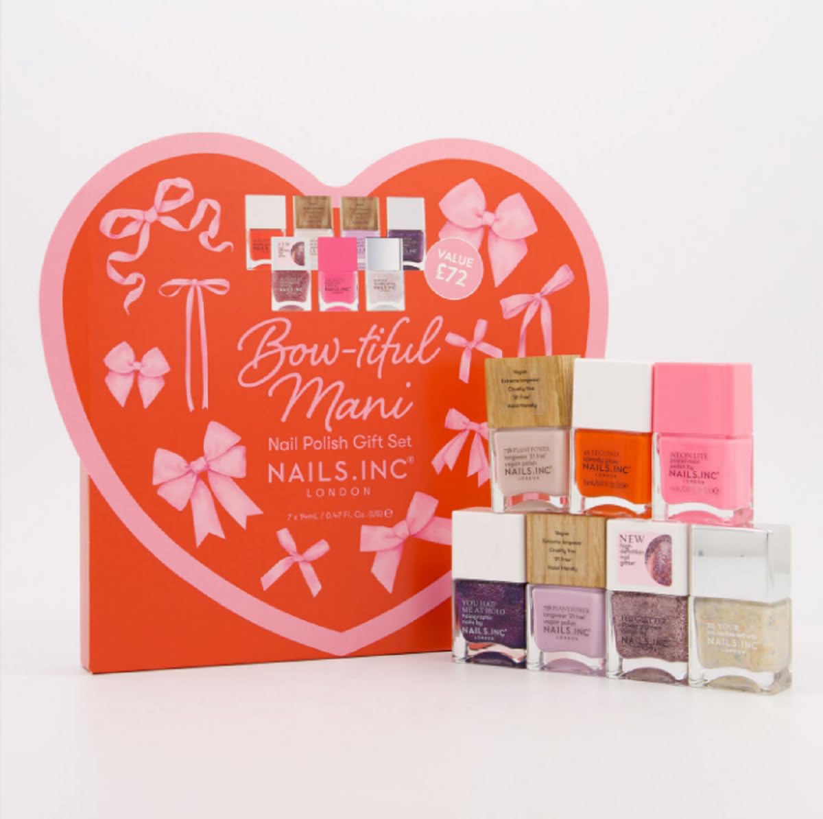Nails Inc Bowtiful Mani Nagellack-Geschenkset, 7 Stück, je 14 ml