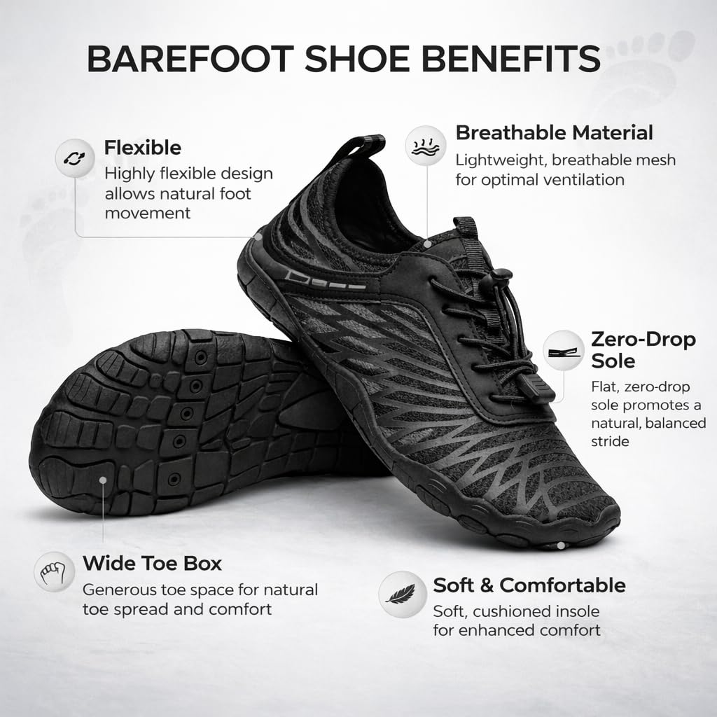 Bodybite BAREON Scarpe da donna a piedi nudi – Scarpe flessibili minimal, traspiranti e leggere, suola antiscivolo, per tutti i giorni e il tempo libero