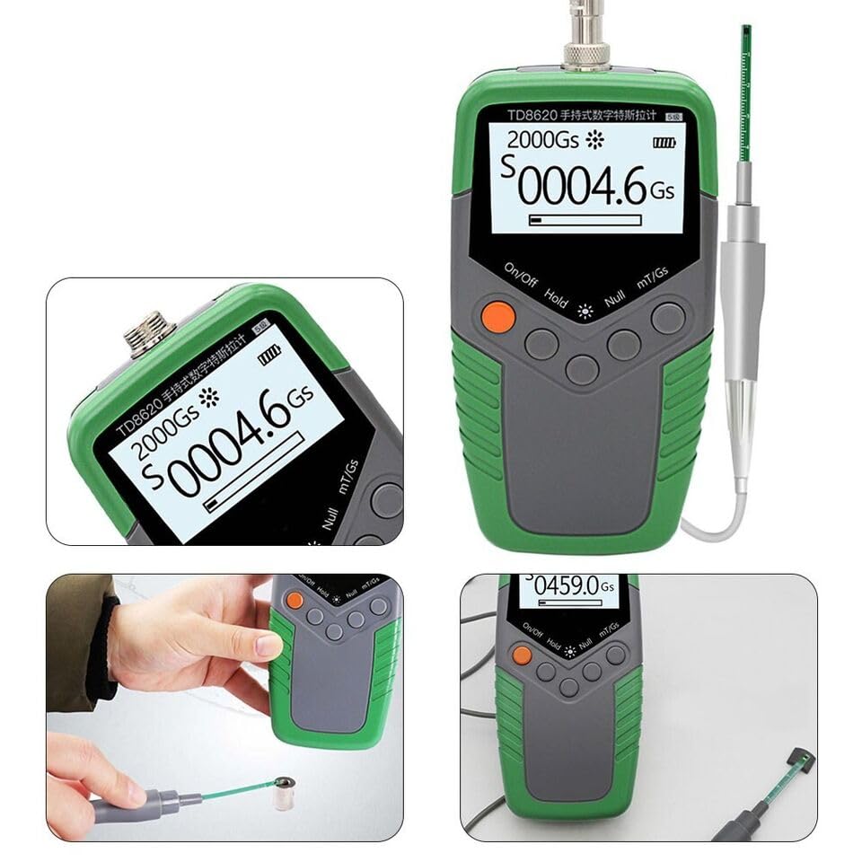 DREAWOO TD8620 Gaussmeter Digital Magnetic Field Tester Fit for Permanent Magnet Material