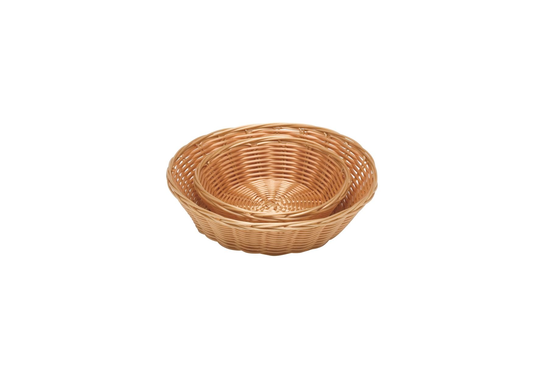 Genware NEV-PWB-9R Round Basket, PolyWicker, 9.5" Diameter x 2.5" Deep