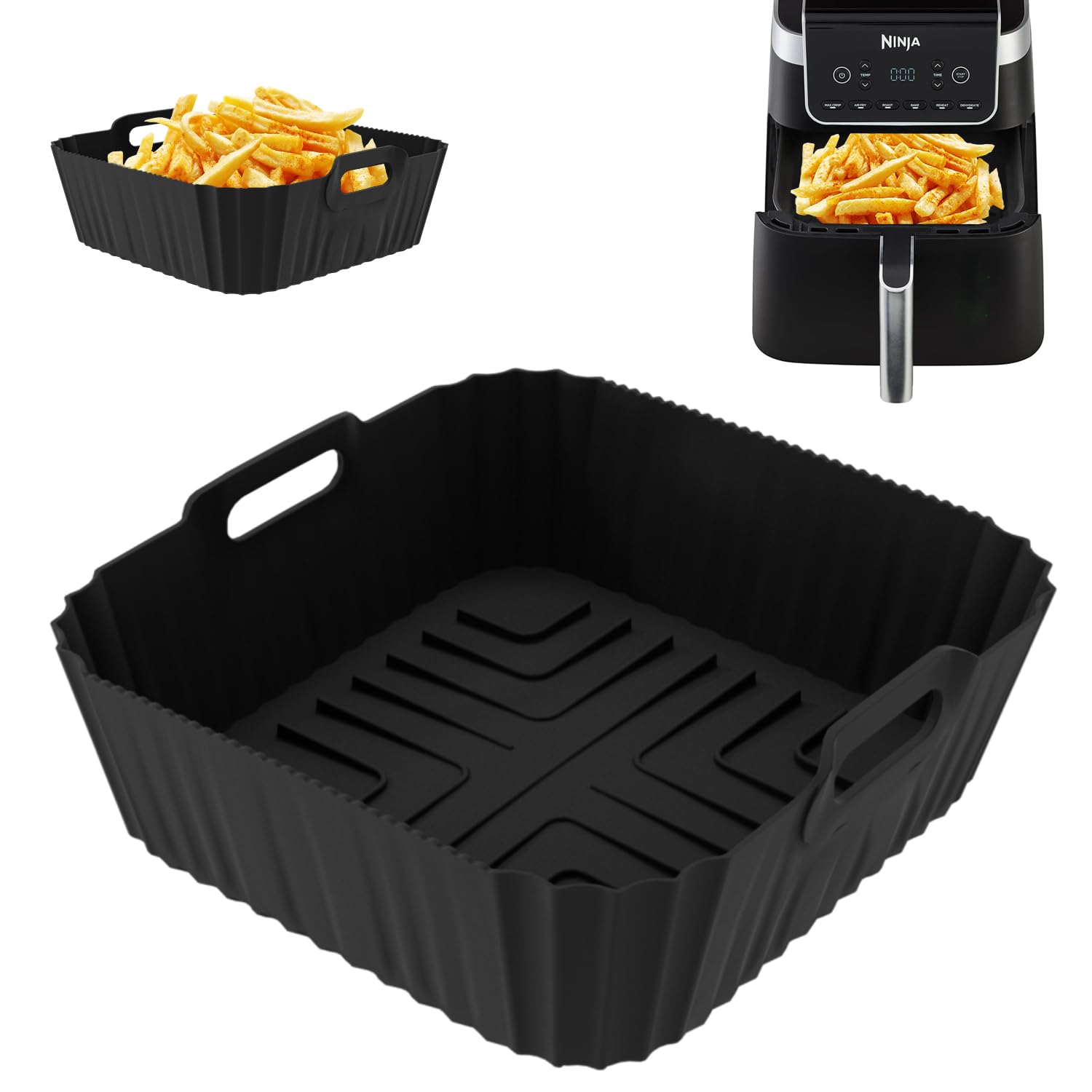 17 pezzi friggitrice ad aria calda accessori per ninja AF180EU/AF140EU, accessori per fryer Ninja – Airfryer stampo in silicone per pane, griglia per muffin, pinze da cucina, carta da forno