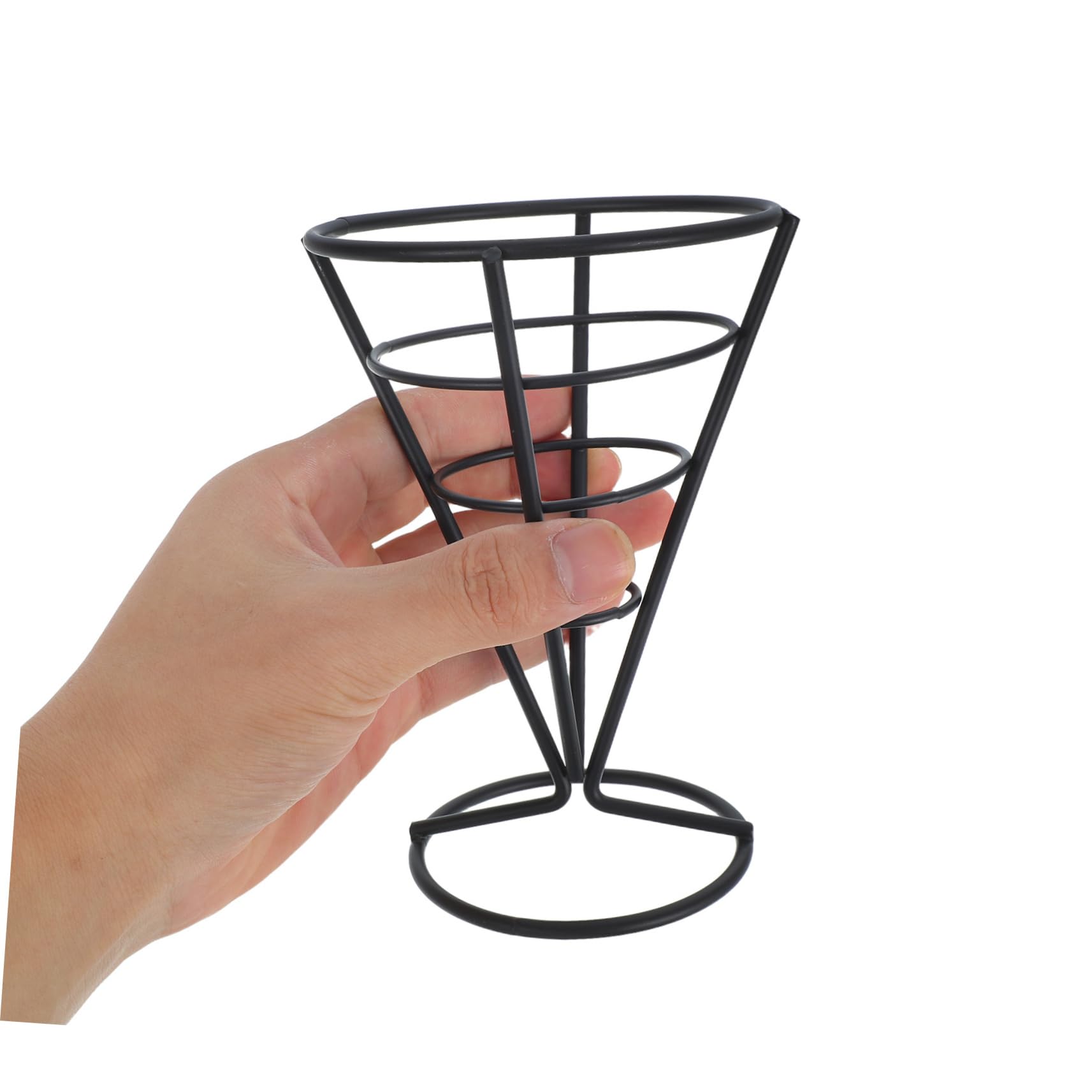 Per Cono di Patatine Fritte 4 Pezzi Supporto per Cono in Ferro per Cucinare E Servire Cibo Supporto per Cono per Pollo Fritto Anelli di Cipolla Waffle Mini Pancake