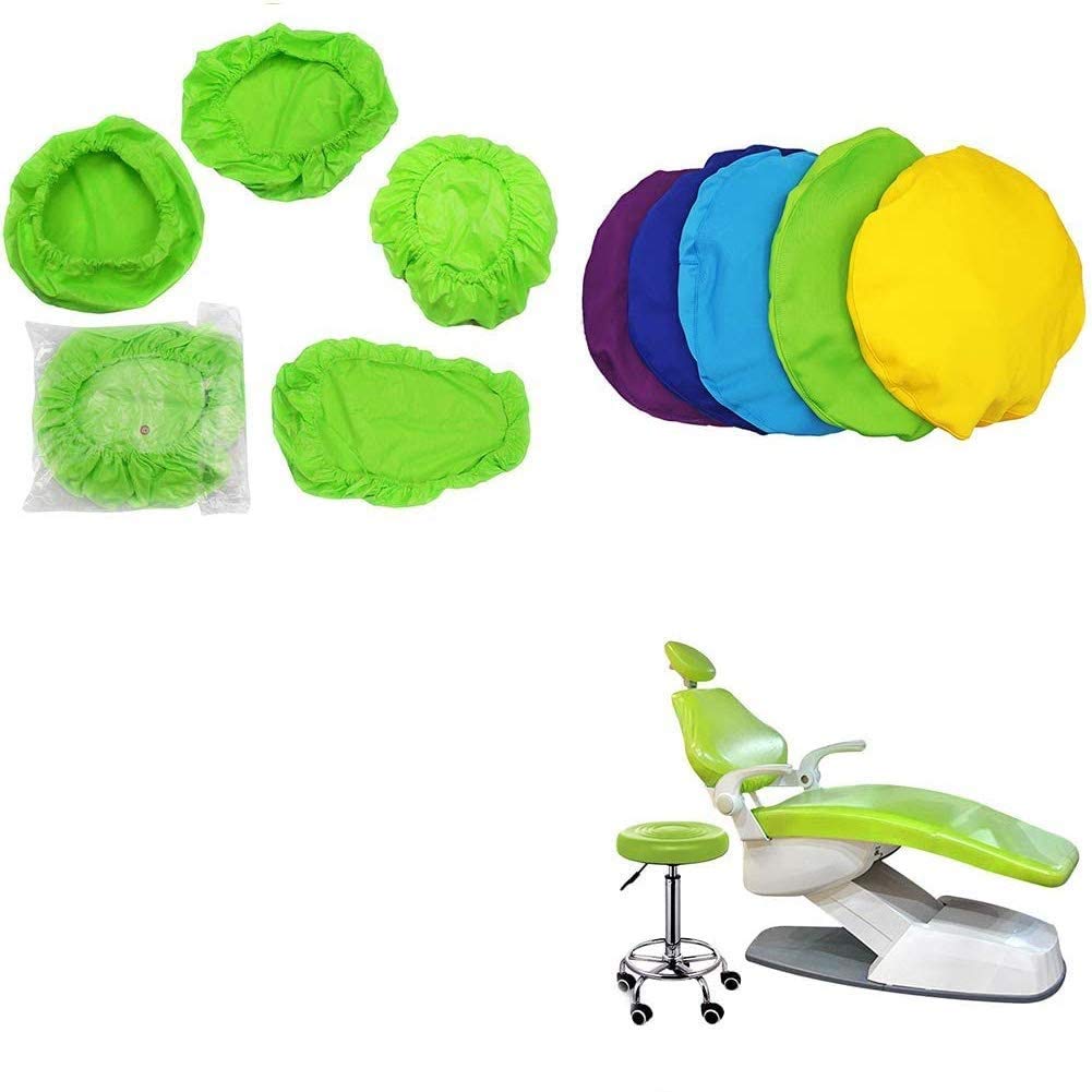 Orilao Green 4Pcs/Set Protective Full Dental Chair Cover - Elastic Waterproof Protective Case Pu Leather Dental Chair Seat Cover Headrest Backrest Protector Dentist Equipment (, Average Size)