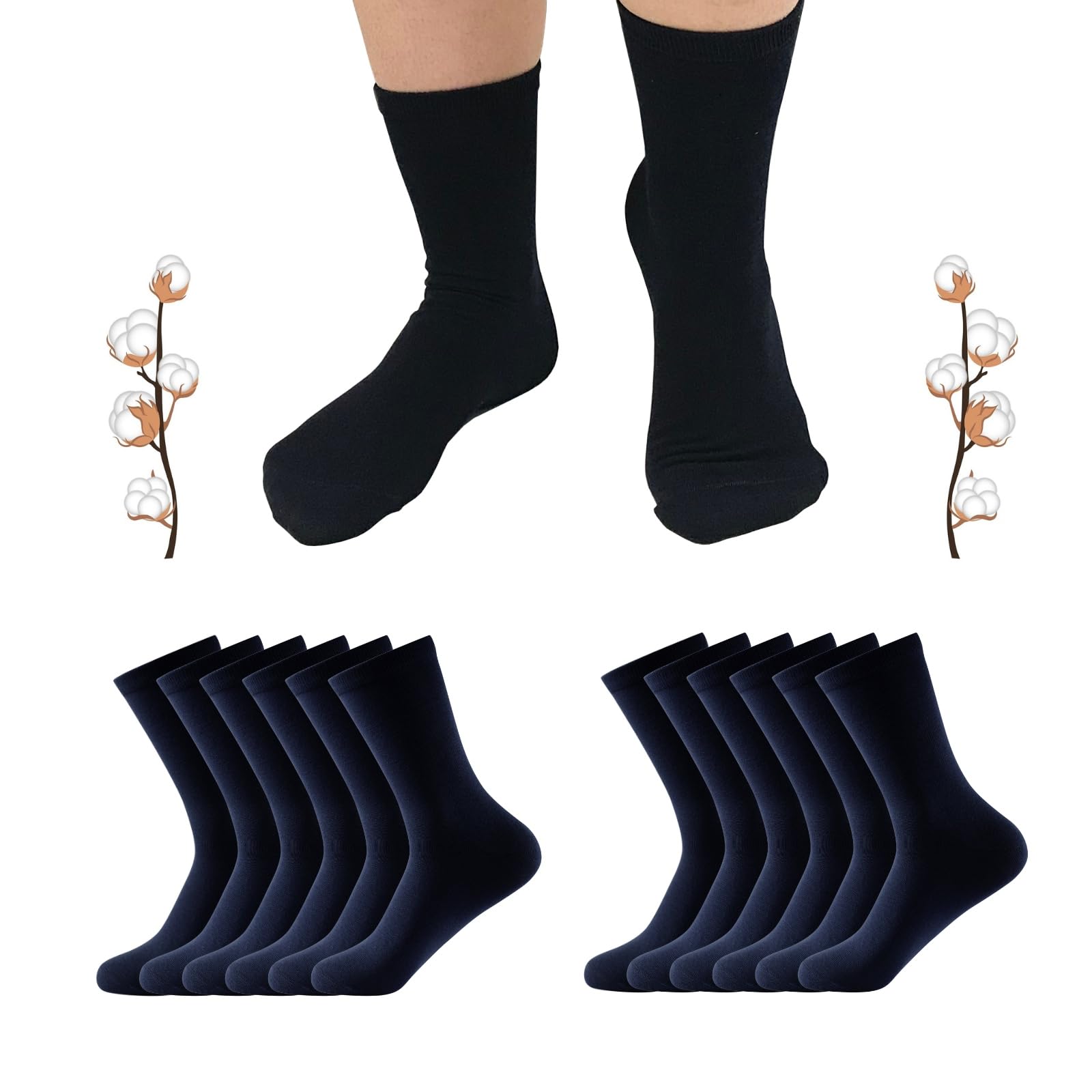 Balseti Calcetines Bajos Colegio 85% Algodón Niños y Adultos. Pack de 6 pares. Modelos Uniforme Escolar, Hombre Ejecutivo, Reunión de Negocios. Diseño Unisex. Granate, Azul Marino, Verde, Gris Oscuro.