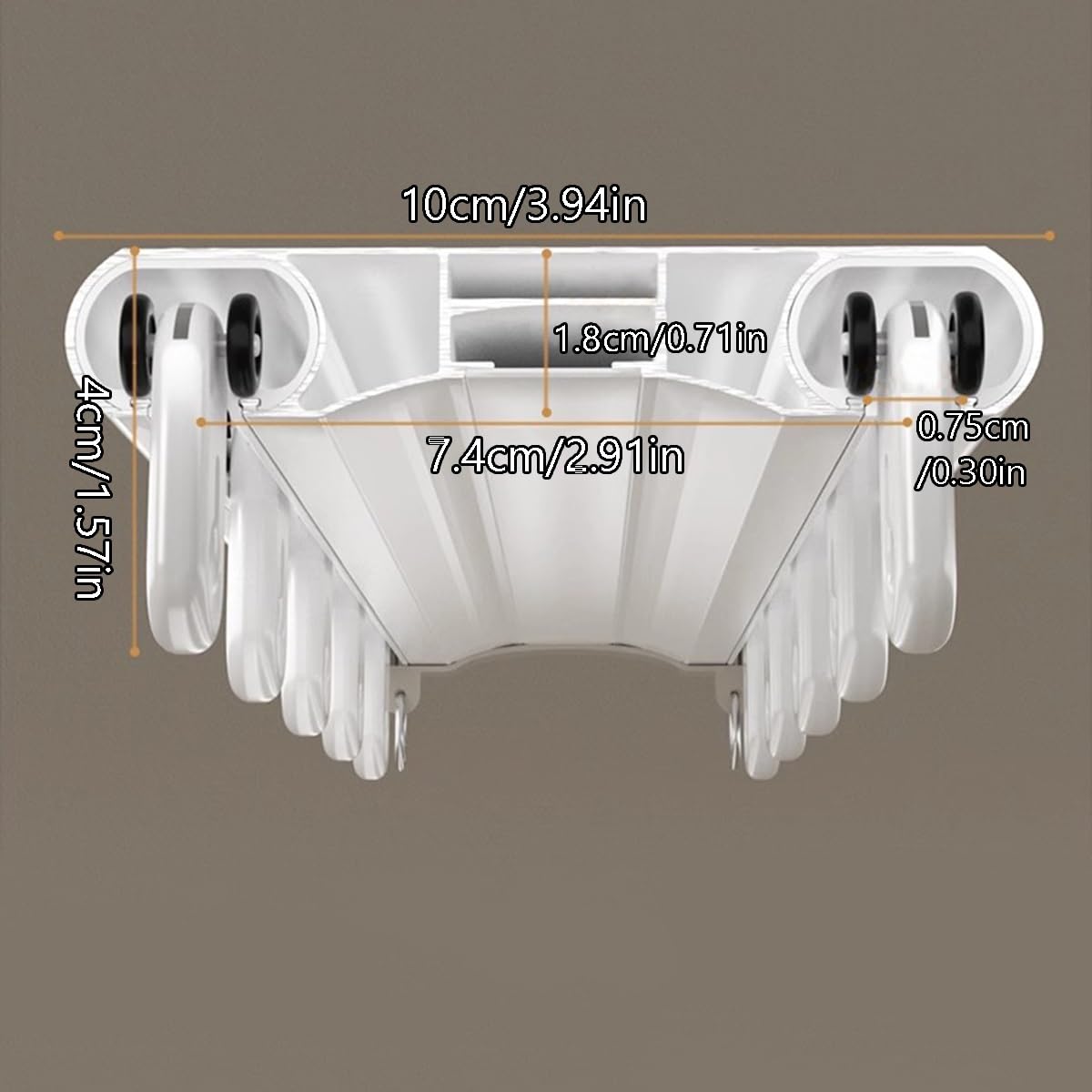 Wytrzymały karnisz sufitowy z podwójnym szynem – zestaw aluminiowych karniszy do montażu sufitowego – 200 cm (szampański, 100 cm x 2) - idealny do zasłon i zasłon