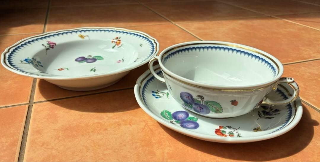 リチャードジノリ イタリアンフルーツスーププレート2枚セット新品