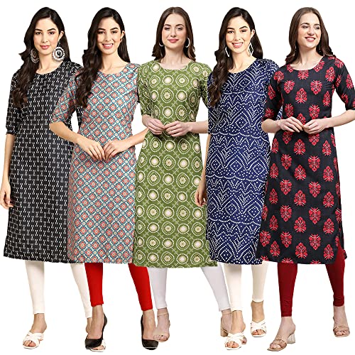 Image of Pinkmint Women's Crepe Digital Print Straight Kurta (D-353-345-369-360-370)