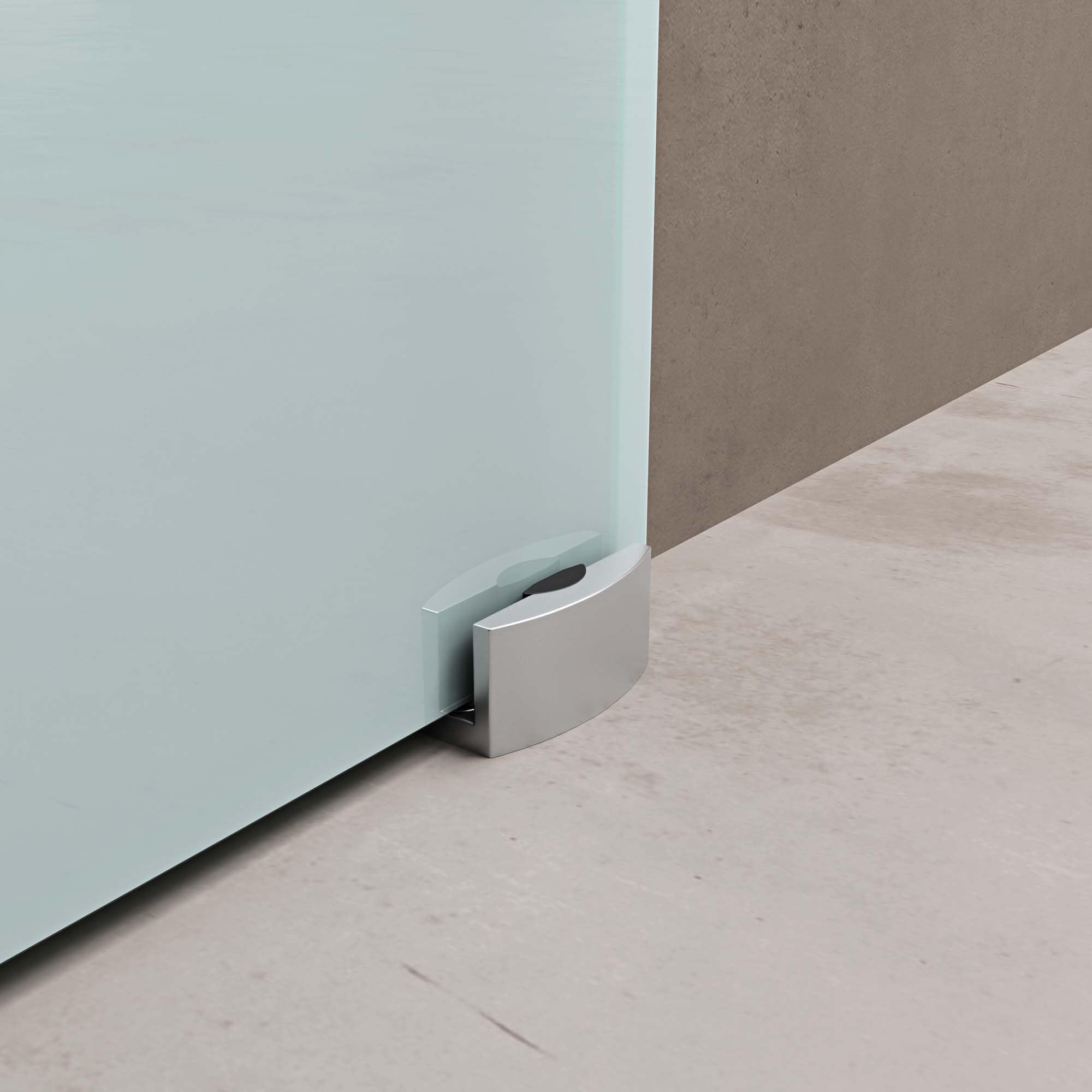 doporro Glasschiebetür Komplettset Softclose 77,5x205cm Milchglas-Streifen