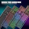 RedThunder K10 combo de teclado y mouse gamer inalámbrico, retroiluminación LED, batería recargable de 3800mAh, teclado con sensación mecánica anti-ghosting + mouse 7D 3200DPI para PC gamer (negro) 8
