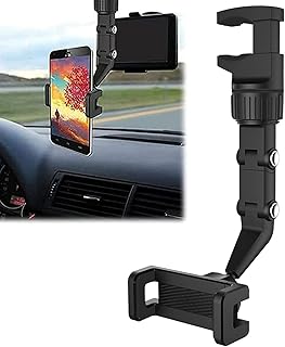 Mobile Phone Holder Stand F-Clamp for Car, Office, Home, Office and Photo on Desk Stand or Kitchen Clip and More - Black - KaberTrade
