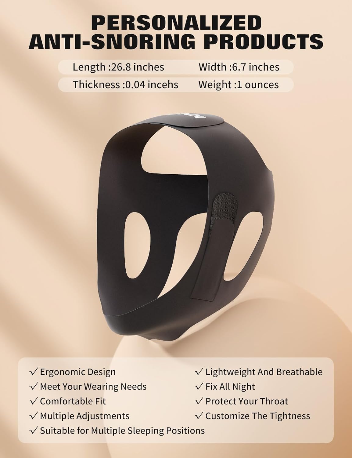 Chin Strap for Sleeping,Anti Snore Chin Strap for CPAP Users,Anti Snoring Devices Breathable and Reusable for Men and Women,Simple and Effective Snoring Solution - Image 5