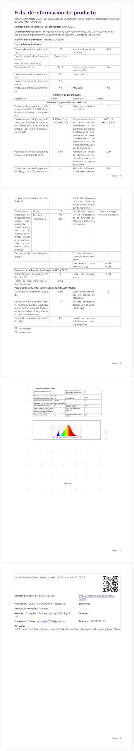 EASY EAGLE Plafoniera LED Dimmerabile Con Telecomando, 36W Lampada da Soffitto Moderna 3000-6500K IP44 3240LM Quadrata Pannello Luce per Camera Cucina Soggiorno Ø30 Bianco