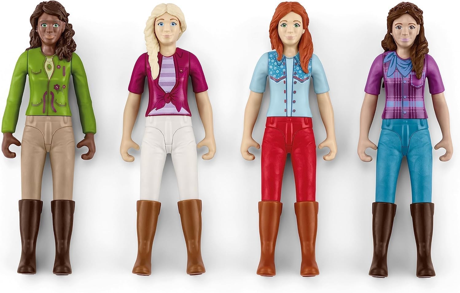 Schleich Horse Club | Ausritt 72221 | ab 5 Jahren | 40 Teile | 4 bewegliche Figuren und 4 Pferde | Geschenk für Mädchen und Jungen | Pferde Spielzeug für Kinder | exklusiv bei Amazon