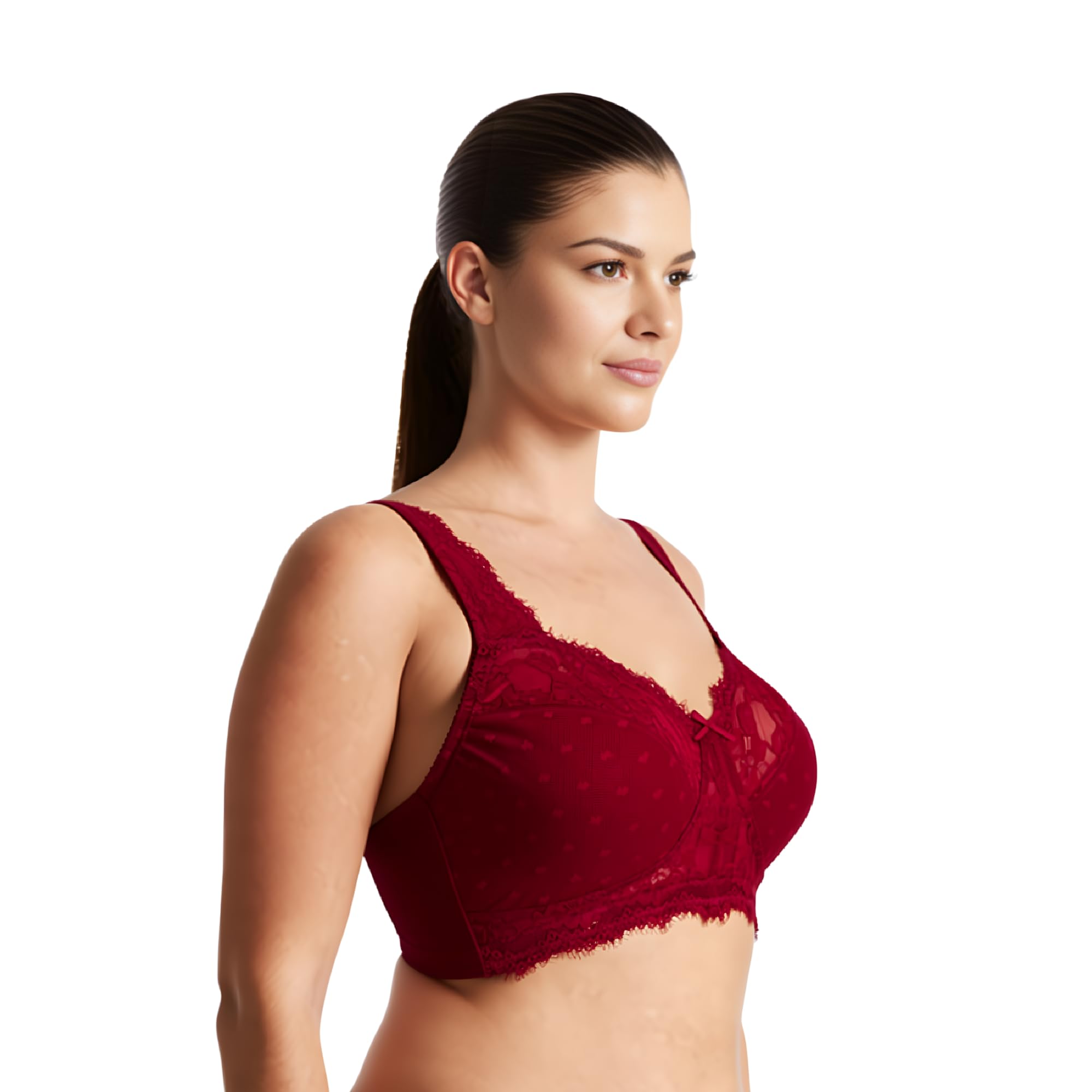 Curve Muse Damen Übergröße Minimizer Ungefüttert Kabellos Spitze Vollständige Abdeckung BHS