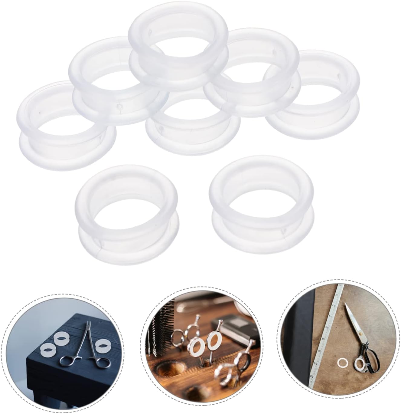 POPETPOP 24pcs Silicone Finger Rings for Scissors Protective Inserts for Pet Grooming Shears and Flexible Scissor Finger Protectors for Dog Nail Clipping and Grooming Tasks