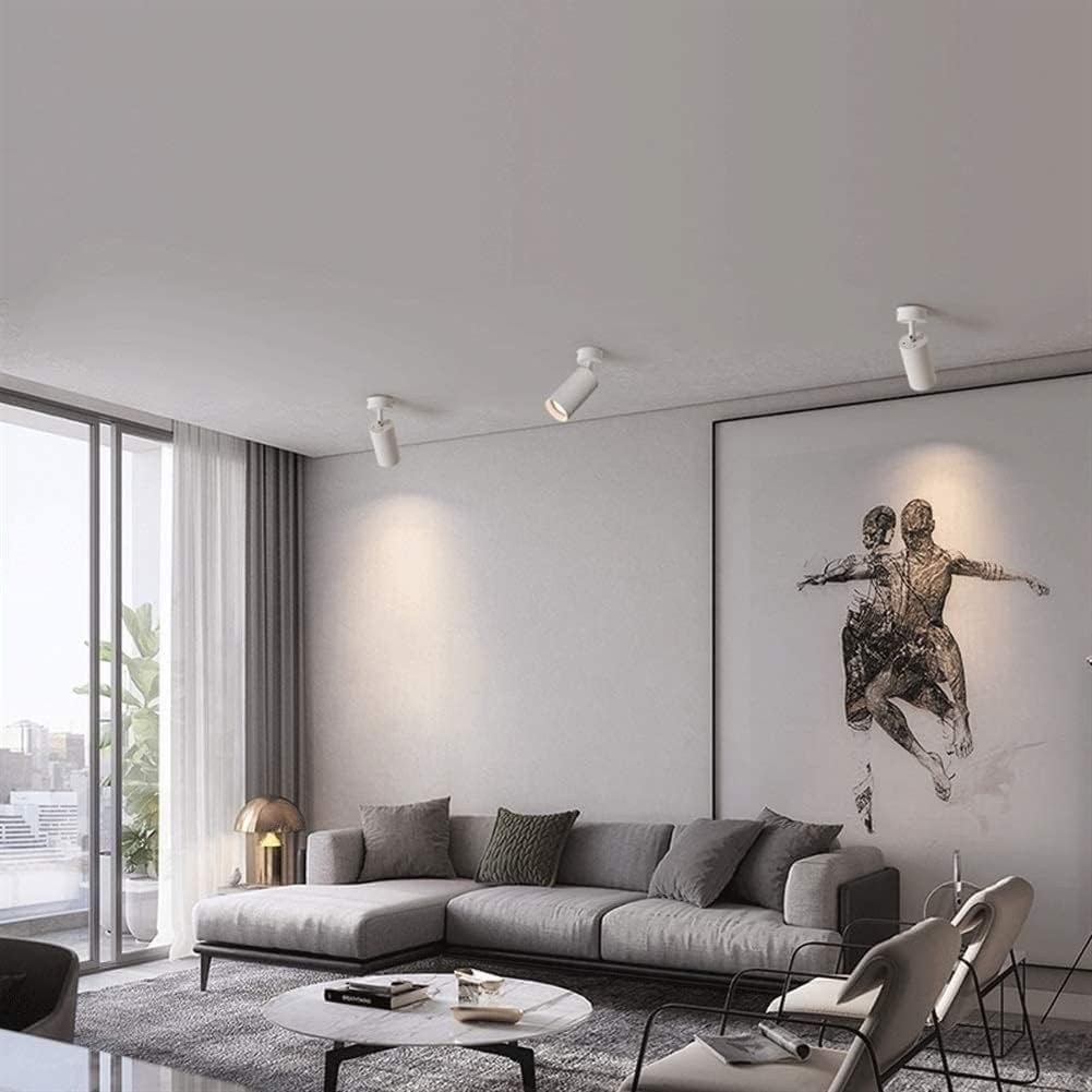 Wall Lamp Adjustable Spotlight Mounted Ceiling Lights Ceiling Light White Swiveling Spots Round Accent Lamp Aluminum Lighting Fixture Inhtsdoor Led,