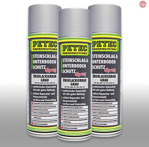 Antiruggine Auto Protettivo Sottoscocca PETEC 3x500 Ml - Gomma Antiruggine Per Auto Grigia Gomma Anticorrosione Auto - Foto 8