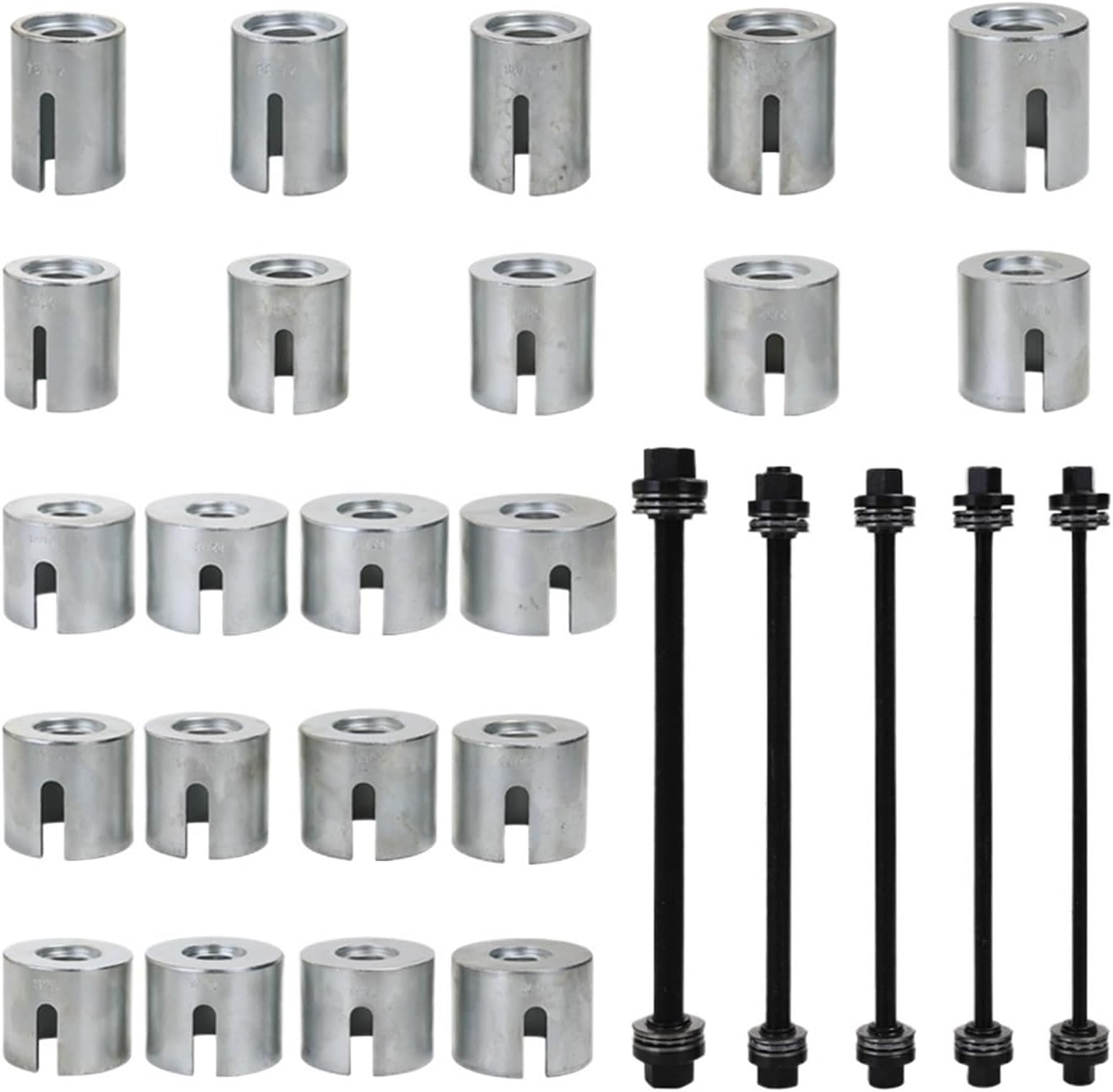 27PCS Set Aluminium Alloy Car Bushings Bearing Disassembly Tools Iron Sets Rubber Sleeve Extractor Chassis Press Pull Sleeve Kit