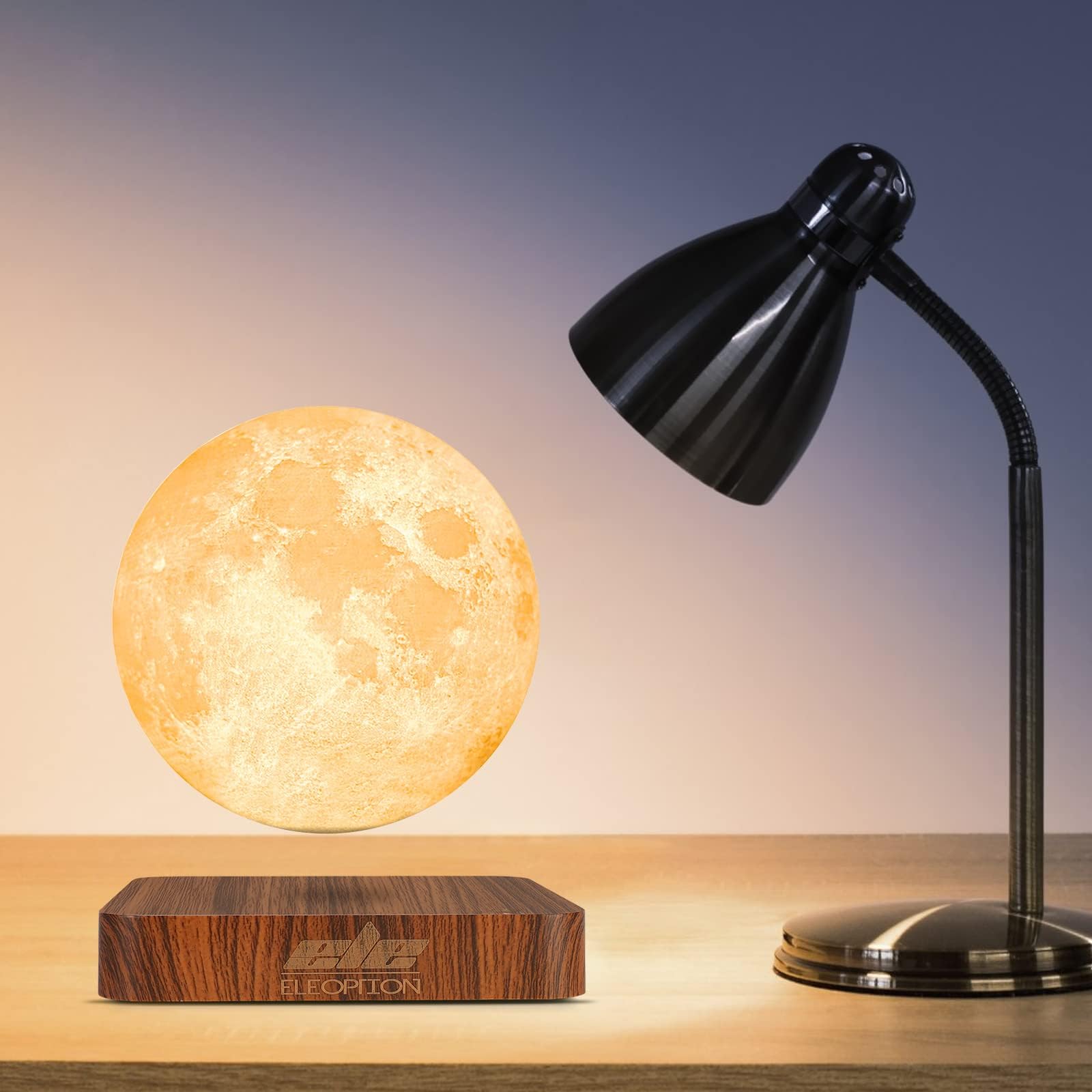 ele ELEOPTION Lampade al chiaro di luna Lampada lunare galleggiante con luci a LED che cambiano gradualmente tra 3 colori, luce decorativa per gli amanti dei bambini