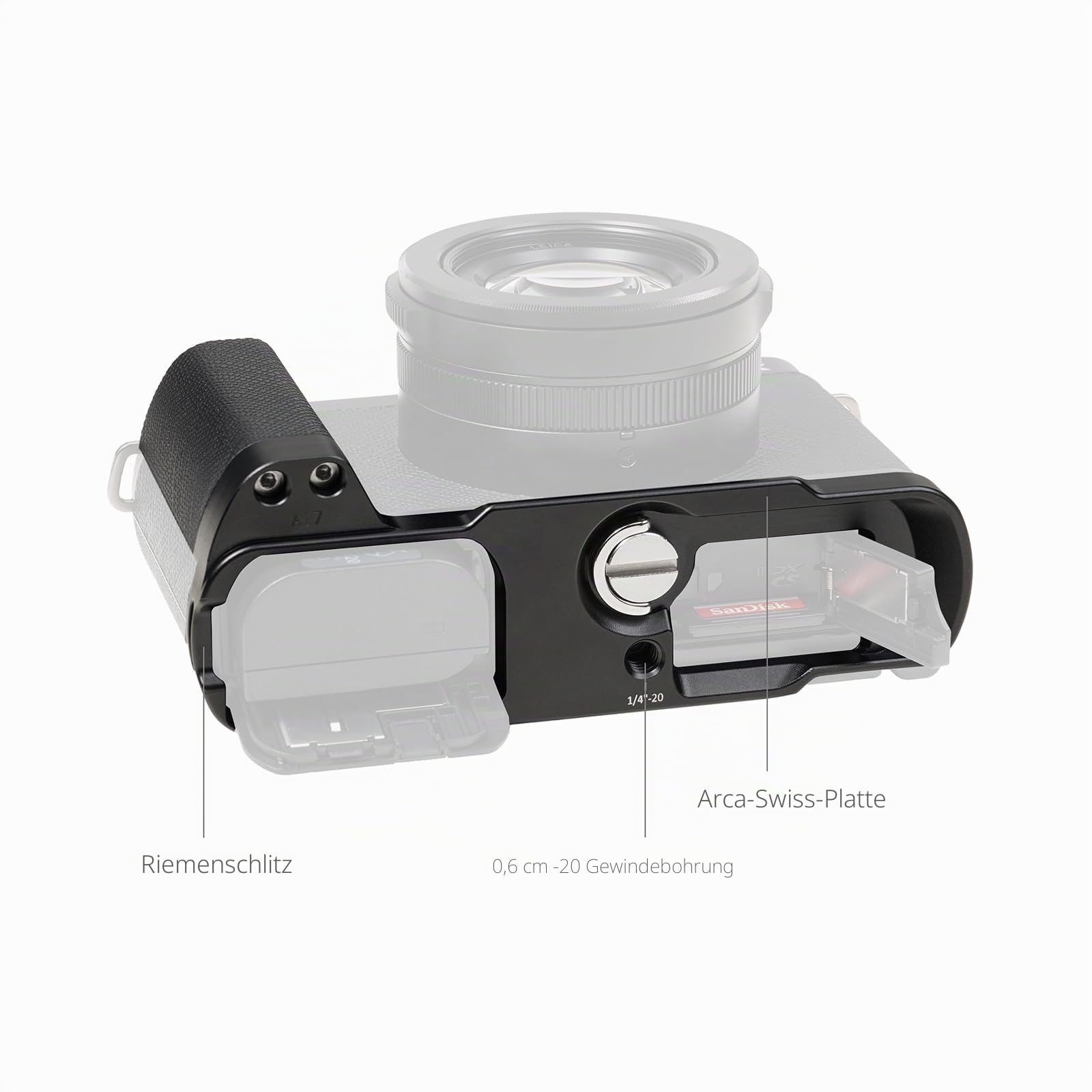 SMALLRIG L-förmiger Griff für Panasonic LUMIX L10, Ergonomischer Seitengriff, Schnellwechselplatte für Arca Swiss, Kompatibel mit Stativen, Einfache Montage – (Schwarz) 5700