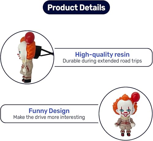 Miniatura 3 de GENANY Ambientador de coche de resina 3D de película de terror de personaje de payaso, ambientadores de coche espeluznantes, ambientadores de aire