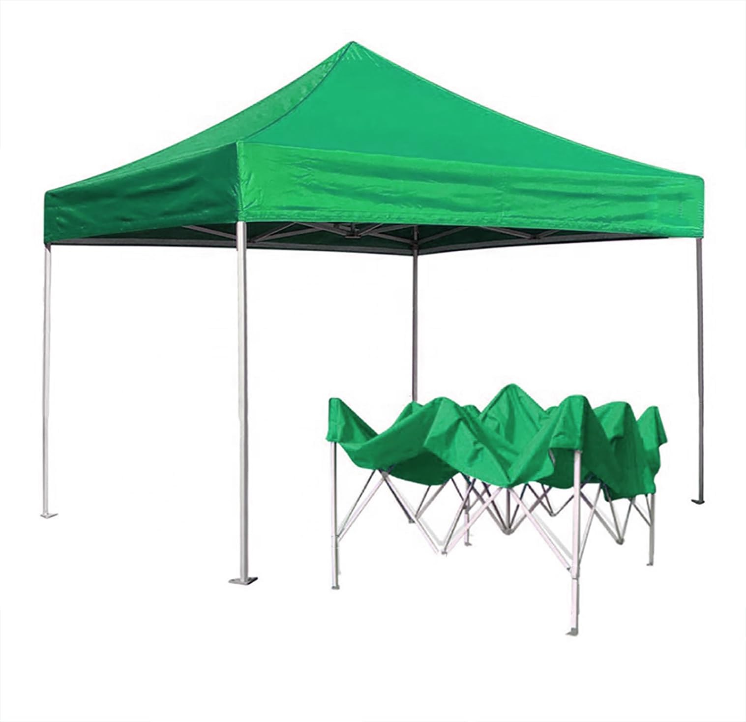 10x10 ft Heavy Duty Portable & Foldable Gazebo Tent/Pop-up Canopy Tent for Garden and Promotional Activity (Green, 21 KG)-image-28