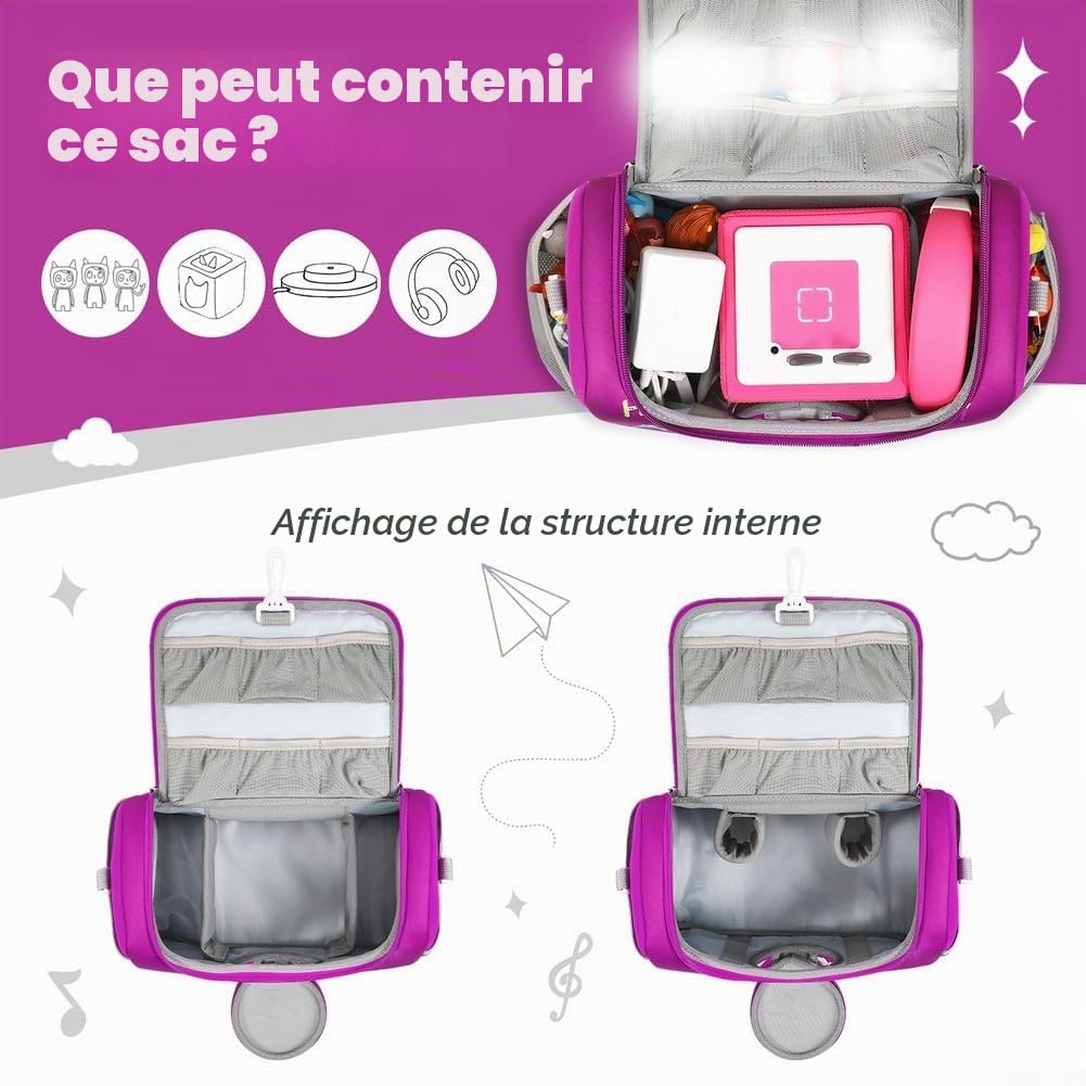 Étui de transport pour kit de démarrage Toniebox, sac de rangement pour lecteur audio Toniebox, boîte de transport pour accessoires Toniebox, sac de transport pour lecteur audio Toniebox et écoute